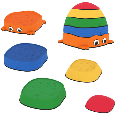 AIYAPLAY 5PCS Sensory Stepping Stones for Toddlers, Frog-Shaped Kids Stepping Stones Set with Anti-Slip Edging for Ages 2-8 