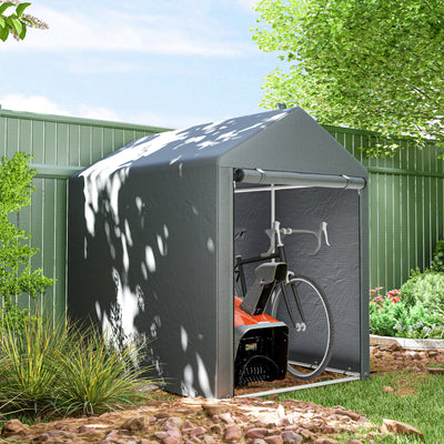 Outsunny 179 x 120cm Temporary Garden Shed, with Accessories - Dark Grey 