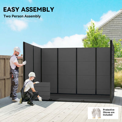 Outsunny 10 x 6 ft Resin Garden Shed, Outdoor Storage Shed with Floor, Windows, Lockable Doors and Vents, Dark Grey 