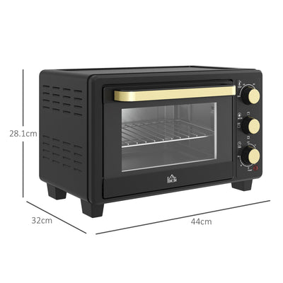 HOMCOM 16L Mini 1400W Countertop Oven - Black 