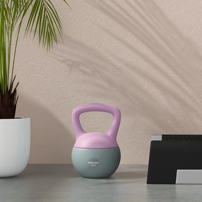 SPORTNOW Soft Kettlebell, 6kg Kettle Bell with Non-Slip Handle for Home Gym Weight Lifting and Strength Training, Purple and Grey 