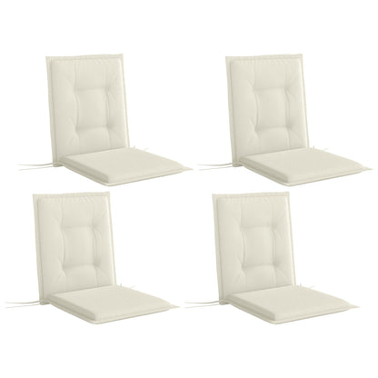 Outsunny Set of Four Padded Garden Seat Cushions - White 