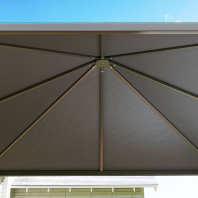 Outsunny 3 x 3 or 3 x 6m Garden Gazebo with Extendable Awning and Wheels, UPF30+ Outdoor Metal Gazebo Canopy Shelter for BBQ, Event, Party 