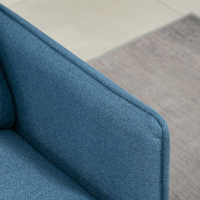 HOMCOM Modern Two Seater Sofa, Button Tufted Loveseat with Cushions and Steel Legs for Living Room, Guest Room, Dark Blue 