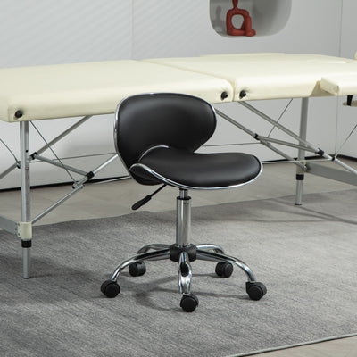 HOMCOM Adjustable Rolling Swivel Beauty Salon Chair, Stool for Spa, Black 