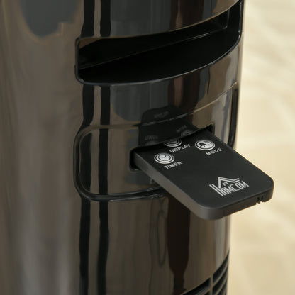 HOMCOM 38'' Freestanding Tower Fan, 3 Speed 3 Mode, 12h Timer, 70 Degree Oscillation, LED Panel, 5M Remote Controller, Black 