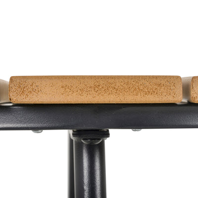 Outsunny Round Outdoor Side Table Adjustable Leg Pads Garden Table 49 x 49 x 48 cm Natural Wood & Black 