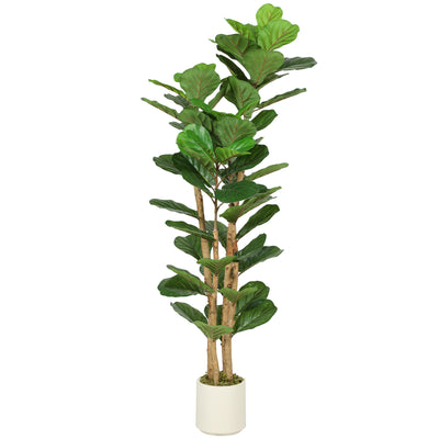 HOMCOM 150cm Artificial Fiddle Leaf Fig Tree - Green 