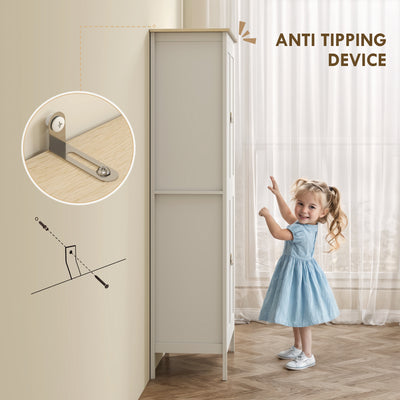 HOMCOM 176.5 cm Tall Pantry Cupboard with Motion Sensor LED Light - White 