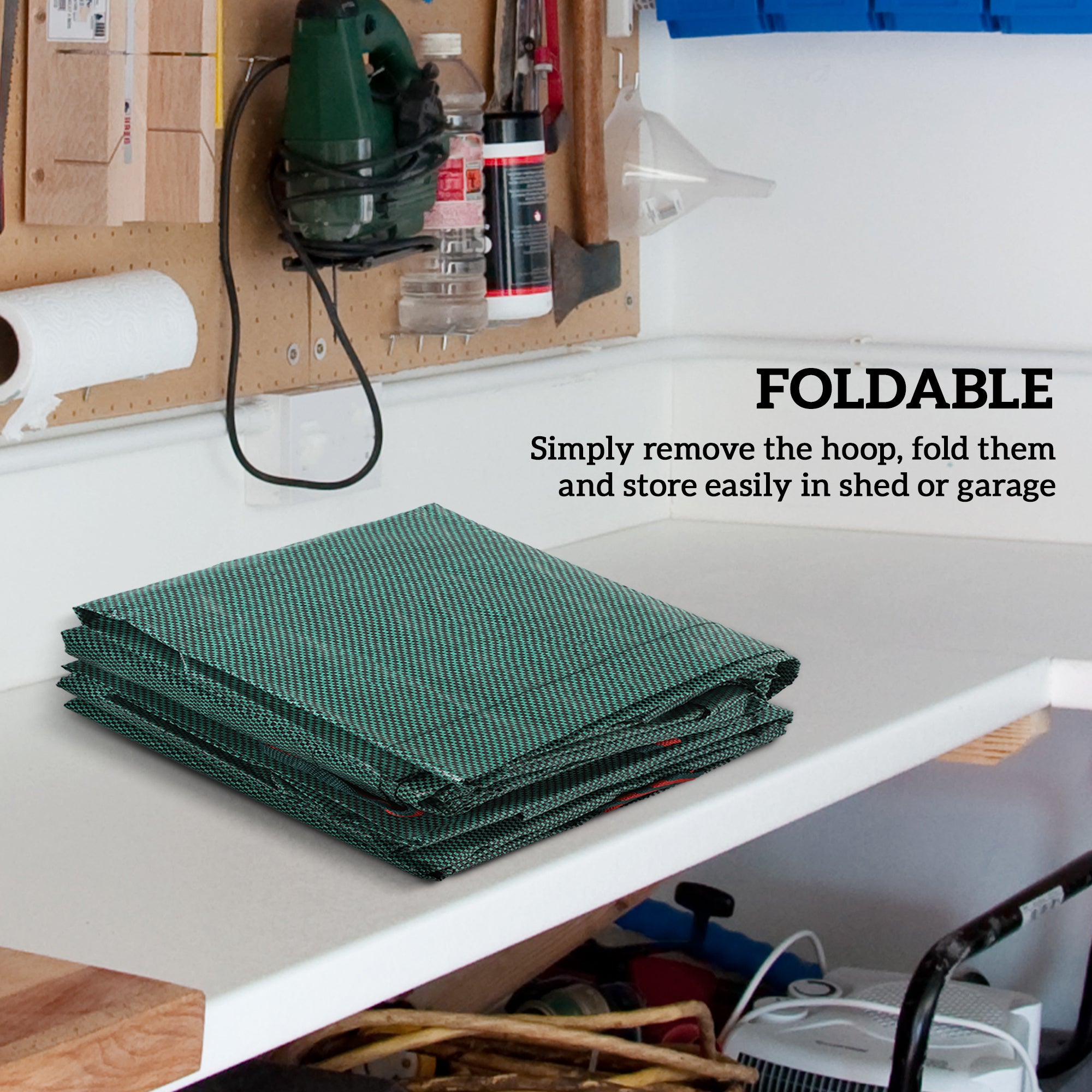 Outsunny Garden Waste Bags, 300L x 3 Heavy Duty Garden Bags, Foldable and Reusable Garden Sacks with Handles for Collecting Garden Waste, Plant Waste Grass and Leaves, Green