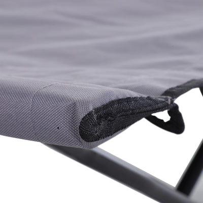 Outsunny Double Camping Cot Bed, with Bag - Grey 