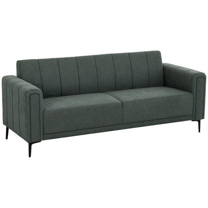 HOMCOM Three-Seater Relaxed Modern Sofa - Grey 