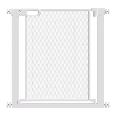 PawHut Pet Safety Gate, for Doorways, Staircases, Hallways, with 75-82cm Adjustable Width - White 
