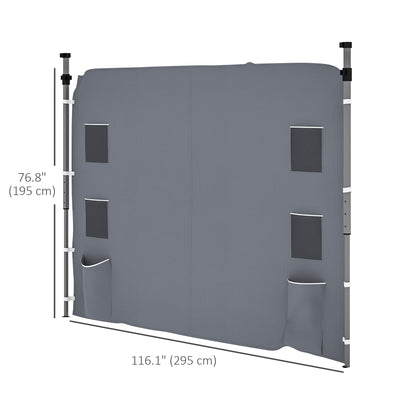 Outsunny 195 x 295cm Replacement Gazebo Sidewall - Grey 
