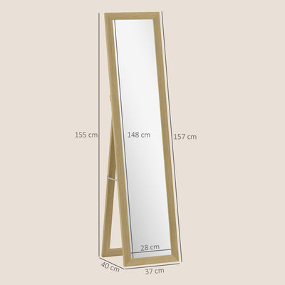 HOMCOM 37 x 157 cm Full Length Mirror - Natural 