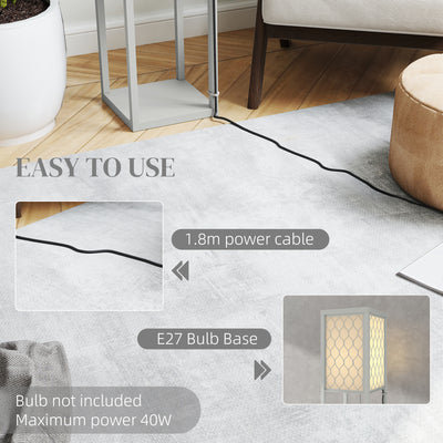 HOMCOM Three-Shelf Standing Lamp - Grey/White 