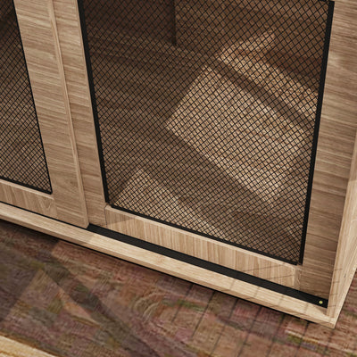 PawHut Dog Crate Furniture with Sliding Door for Medium Dogs, 80 x 58.5 x 63cm, Walnut Brown 