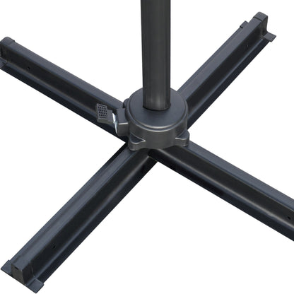 Outsunny 2.7 x 2.7 m Cantilever Parasol, Square Overhanging Umbrella with Cross Base, Crank Handle, Tilt, 360\'c2\'b0 Rotation and Aluminium Frame, Dark Grey 