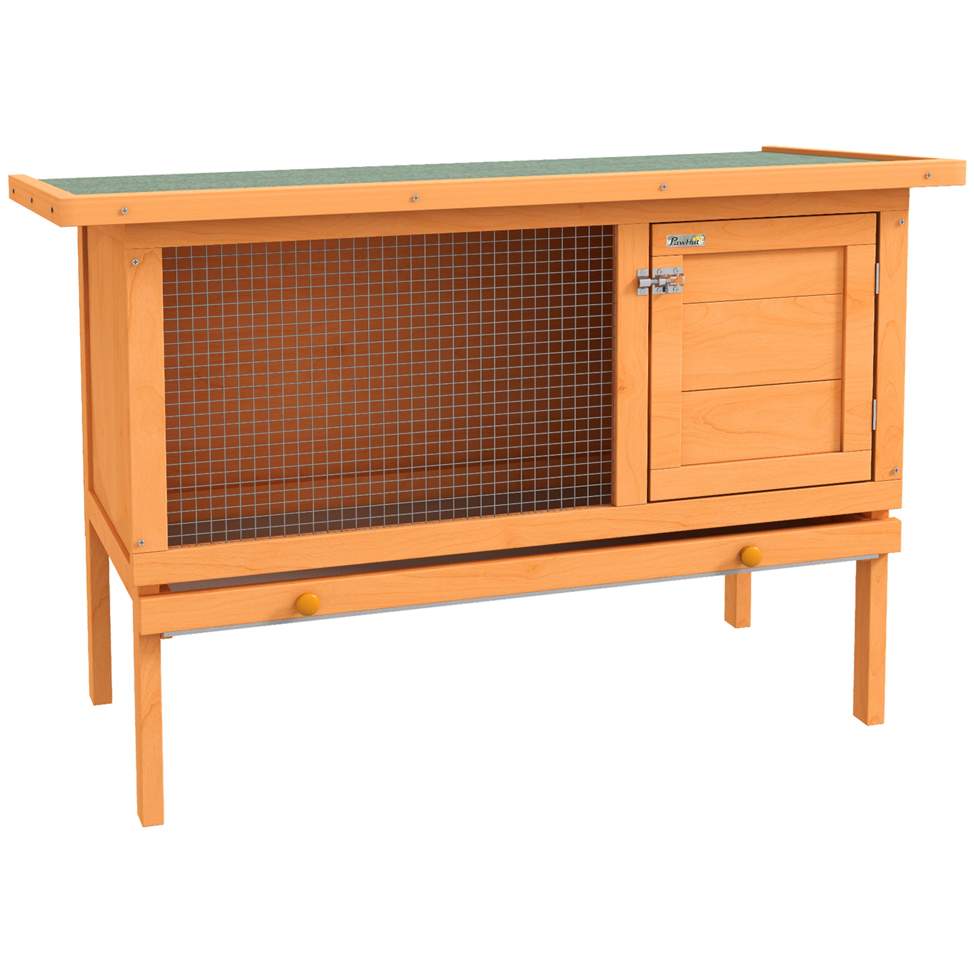PawHut Rabbit Hutch Outdoor Guinea Pig Hutch Bunny Cage Shelter Outdoor, 90 x 45 x 65cm 