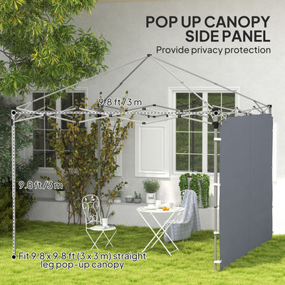 Outsunny 195 x 295cm Replacement Gazebo Sidewall - Grey 