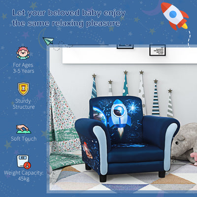 HOMCOM Child Armchair Kids Mini Sofa Chair with Armrest, 59.5 x 43 x 46.5cm, Blue 