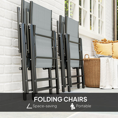 Outsunny Five-Piece Steel Frame Patio Set - Grey/Black 