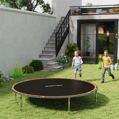SPORTNOW Trampoline Replacement Mat with Spring Pull Tool, 42 V-Hooks, for 8ft Trampoline using 14cm Springs, Orange 