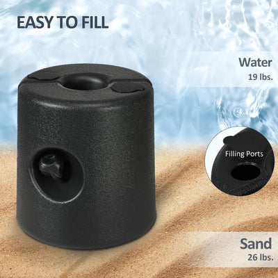 Outsunny HDPE Tent Weights Set of 4, Canopy Weights, Fill with Water or Sand, 48KG 