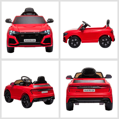 HOMCOM Audi RS Q8 Licensed Electric Car for Kids, 6V Kids' Electric Ride on with Remote Control, 7Ah Big Battery, Lights Bluetooth, Music USB MP3, for 3-5 Years Old, Red 