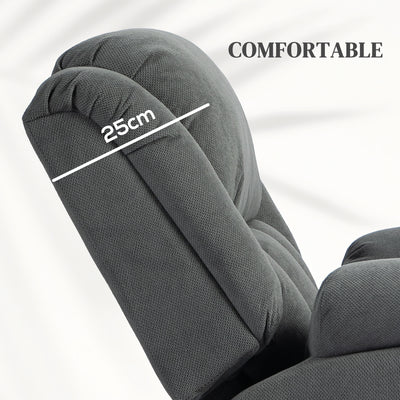 HOMCOM Recliner Armchair Lift Chair, Electric Recliner Chair with Vibration Massage and Heat, Wide Seat, USB Port, Grey 