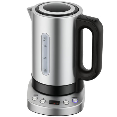 HOMCOM Electric Kettle, 1.7L, Fast Boil, 3kW Water Kettle with UK Strix Thermostat, Keep Warm Function, LCD Base, Silver Tone 