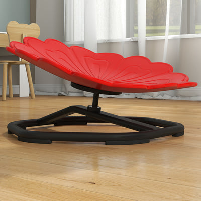 AIYAPLAY Flower-Shaped Sensory Spinning Chair with Non-Slip Base for Balance/Coordination, Red 