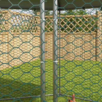 PawHut Chicken Coop for 10-15 Chickens, Hens, Rabbits, Ducks, Outdoor Garden Chicken Run, 4 x 3.5 x 2.6m 