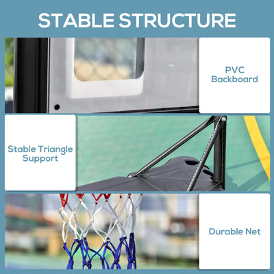 HOMCOM 1.55-2.1m Basketball Hoop and Stand w/ Fillable Base, Wheels 