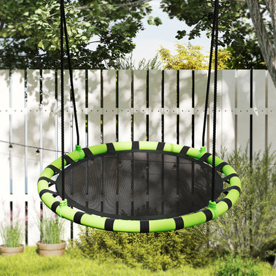 AIYAPLAY 100 cm Diameter Kid Nest Swing Seat with Height Adjustable Ropes for Outdoor Indoor, Black 
