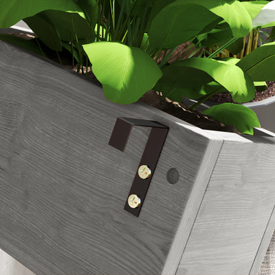 Outsunny Wall-mounted Wooden Garden Planters with Trellis, Drainage Holes and 3 Planter Boxes for Patio, Grey 