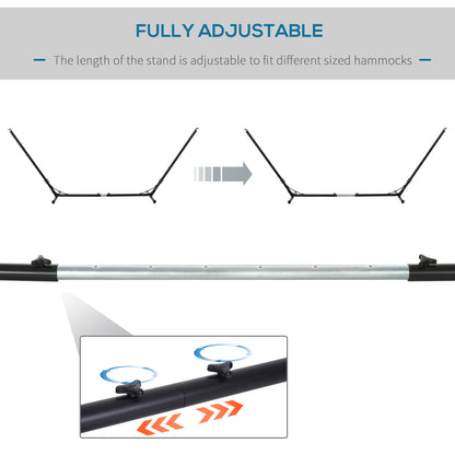 Outsunny 3.1–3.8m Adjustable Universal Hammock Stand Metal Frame Garden Camping Picnic Outdoor Patio Replacement – Stand Only 