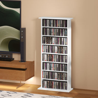 HOMCOM 360 CD/185 DVD/185 Blu-ray Storage Unit - White 