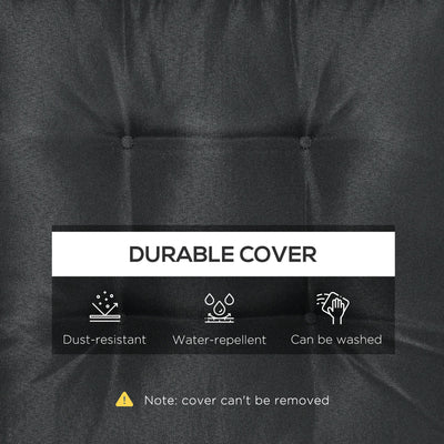 Outsunny Set of 4 Garden Seat Cushion with Ties, 42 x 42cm Replacement Dining Chair Seat Pad, Black 
