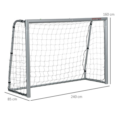SPORTNOW 8ft x 5ft Football Goal, Set of 2 Football Net for Garden, Training Goal with Ground Stakes, Steel Frame 