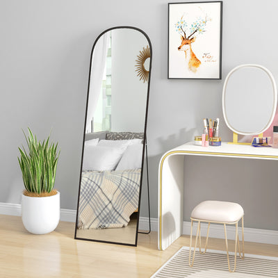 HOMCOM 162cm Aluminium Frame Standing Mirror - Black 