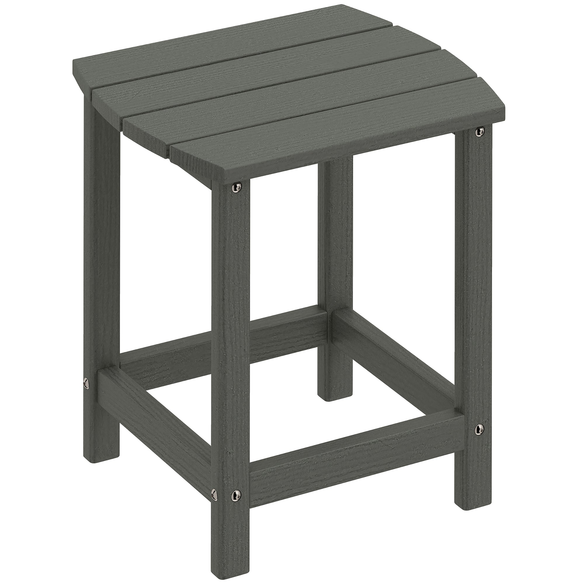 Outsunny Outdoor Side Table, Garden Coffee Table, All-Weather Adirondack Side Table for Garden, Beach, Indoor Outdoor, Grey 