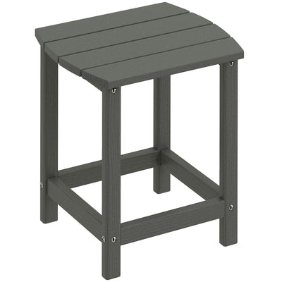 Outsunny Outdoor Side Table, Garden Coffee Table, All-Weather Adirondack Side Table for Garden, Beach, Indoor Outdoor, Grey 