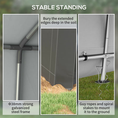 Outsunny 3.6 x 2.1m Portable Outdoor Shed, with Window - Dark Grey 