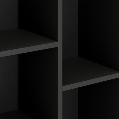 HOMCOM 2-Tier Bookshelf with 5 Compartments - Black 