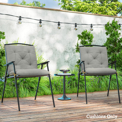 Outsunny Set of Two Outdoor Seat Cushions - Light Grey 