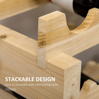 HOMCOM Six-Tier, 72 Bottle Wooden Wine Rack Set of 2 - Natural 