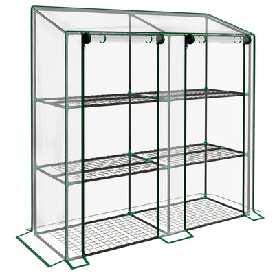 Outsunny 46 x 143cm Mini Lean-To Greenhouse, with Three Inner Shelves 