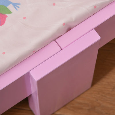 HOMCOM Kids Bed Princess Castle Theme w/ Side Rails Slats Home Furniture for 3 - 6 Yrs Pink 143 x 73 x 60 cm 