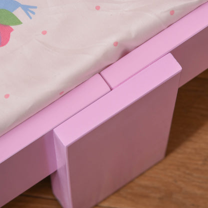 HOMCOM Kids Bed Princess Castle Theme w/ Side Rails Slats Home Furniture for 3 - 6 Yrs Pink 143 x 73 x 60 cm 